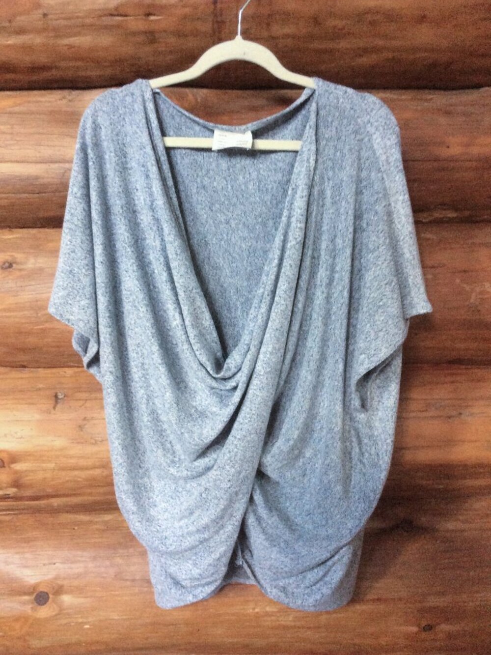 Anthropologie Saturday Sunday Gray Boho Comfy Lagenlook Twisted Front One Size